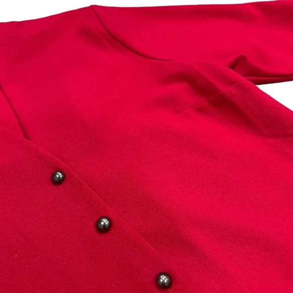 Susan Graver Red Button Up Blouse M - Picture 2 of 4